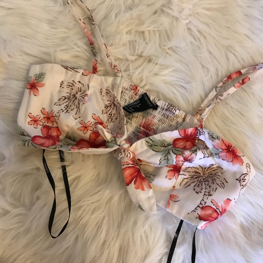 Floral Cream Crop Top Cami